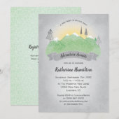 Avontuur wacht op Green Mountains Baby shower Kaart (Voorkant / Achterkant)