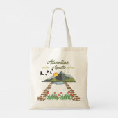 Avontuur wacht op groen en bruin tote bag (Achterkant)