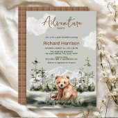 Avontuur wacht op het baby shower van het beer van kaart