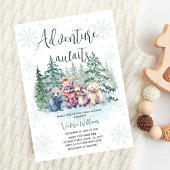 Avontuur wacht op het Baby shower van het winterbo Kaart