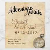 Avontuur wacht op het etiket van de wijnfles (Enkel label)