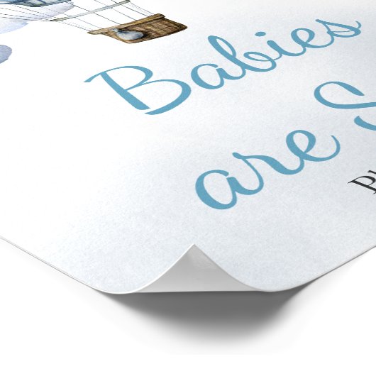Avontuur wacht op hete lucht ballon baby's zijn zo poster (Hoek)