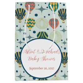 Avontuur wacht op Hete Luchtballon Blauw Baby show Medium Cadeauzakje