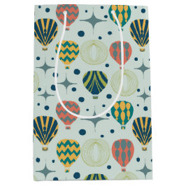 Avontuur wacht op hete luchtballon blauw medium cadeauzakje