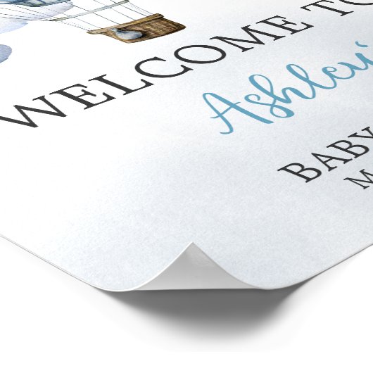 Avontuur wacht op hete luchtballon Welkom Poster (Hoek)