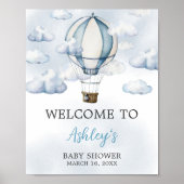Avontuur wacht op hete luchtballon Welkom Poster (Voorkant)