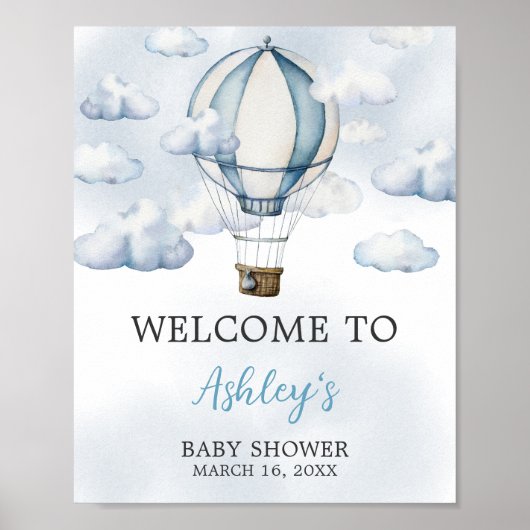 Avontuur wacht op hete luchtballon Welkom Poster (Voorkant)