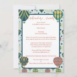 Avontuur wacht op heteluchtballon Sage Baby shower Kaart