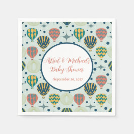 Avontuur wacht op heteluchtballon Sage Baby shower Servet