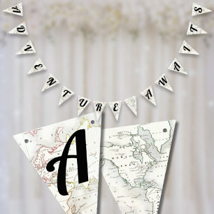 Avontuur wacht op  kaart Reis Baby shower Vlaggetjes