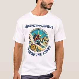 Avontuur wacht op kompas ski-reis t-shirt