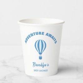 Avontuur wacht op leuk trendy Baby shower blauw wi Papieren Bekers