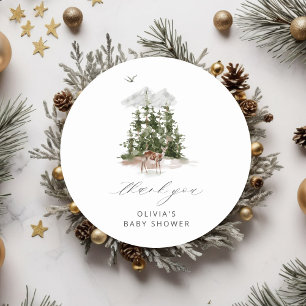 Avontuur wacht op lief Baby shower dank u Ronde Sticker