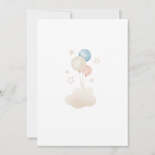 Avontuur wacht op luchtballon 1e verjaardag kaart (Achterkant)