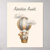 Avontuur wacht op luchtballon met lam & teddy poster (Voorkant)
