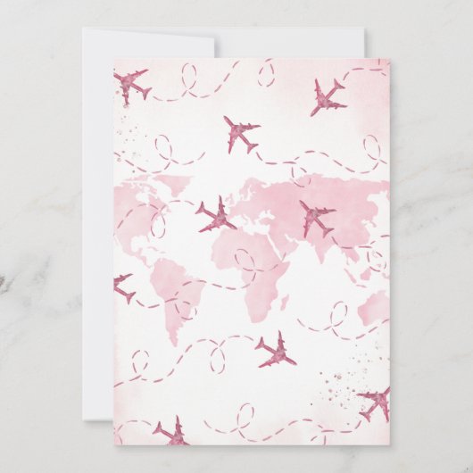 Avontuur wacht op meisje Baby shower Kaart (Achterkant)