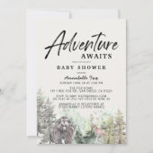 Avontuur wacht op Mountain Beer Baby shower Kaart (Voorkant)