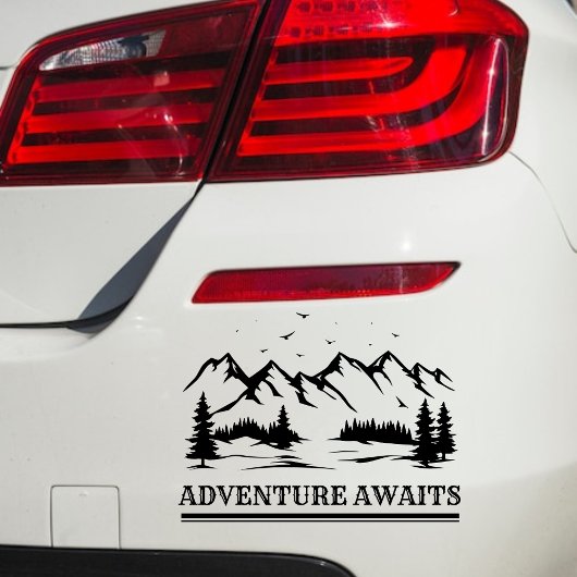Avontuur wacht op Mountain Camper Hiker Car Decal