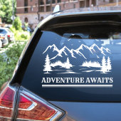 Avontuur wacht op Mountain Camper Hiker Car Decal