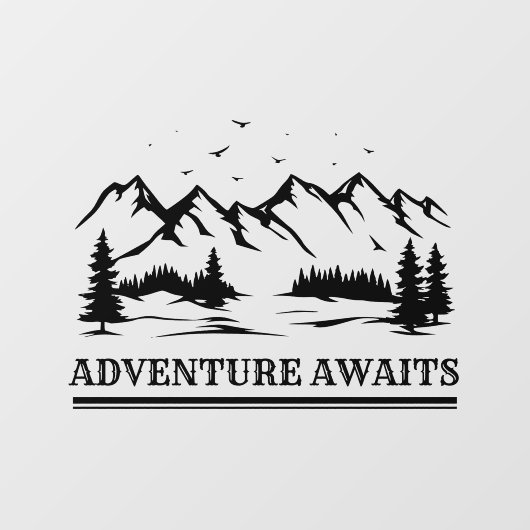 Avontuur wacht op Mountain Camper Hiker Car Decal (Vel)