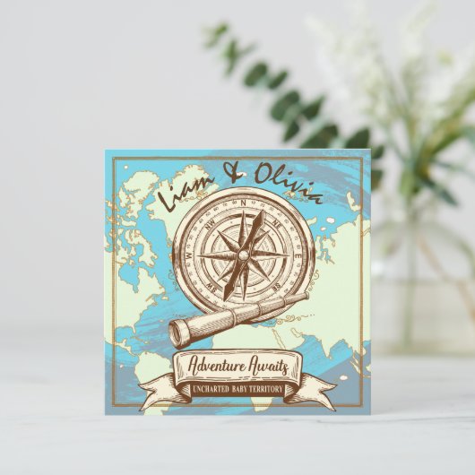 Avontuur wacht op Naautical| Reizen Ligt Kaart (Staand voorkant)