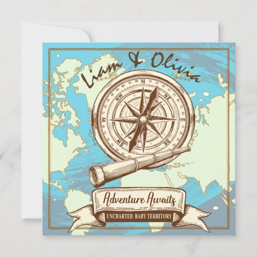 Avontuur wacht op Naautical| Reizen Ligt Kaart (Voorkant)