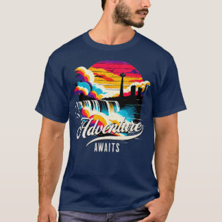Avontuur wacht op Niagara Herfsten ontwerp T-shirt