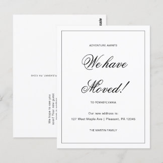 Avontuur wacht op nieuwe aankondiging van adresver briefkaart