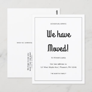 Avontuur wacht op nieuwe aankondiging van adresver briefkaart