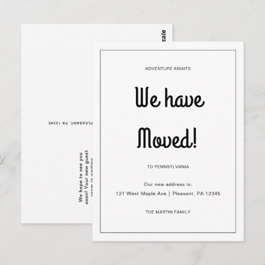 Avontuur wacht op nieuwe aankondiging van adresver briefkaart (Voorkant / Achterkant)