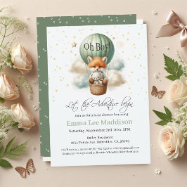 Avontuur wacht op Oh Boy Fox in een luchtballon Kaart