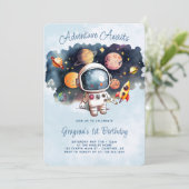 Avontuur wacht op Outerspace 1e verjaardag Kaart (Staand voorkant)