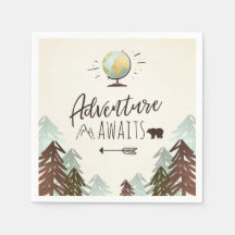 Avontuur wacht op Paper Napkin Wereldbol Travel