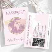 Avontuur wacht op Passport Girl Baby shower Travel Kaart