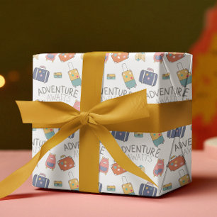 Avontuur wacht op reiswiekpapierbladen inpakpapier vel