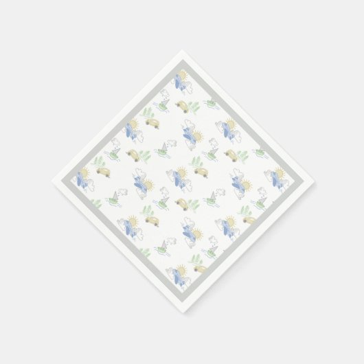 Avontuur wacht op reizen - auto, vliegtuig, boot servetten (Hoek)