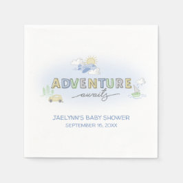 Avontuur wacht op reizen - gepersonaliseerd servet