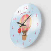 avontuur wacht op roze warme luchtballonkamer grote klok (Hoek)