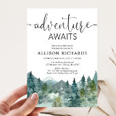 Avontuur wacht op rustiek baby shower kaart