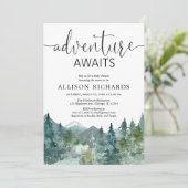 Avontuur wacht op rustiek baby shower kaart (Staand voorkant)