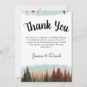 Avontuur wacht op rustiek bos Baby shower Bedankkaart (Voorkant)