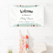 Avontuur wacht op rustiek bos Baby shower Spandoek (Insitu)