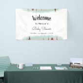 Avontuur wacht op rustiek bos Baby shower Spandoek (Beurs)