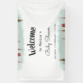 Avontuur wacht op rustiek bos Baby shower Spandoek (Verticaal)