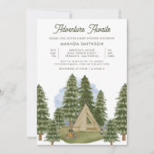 Avontuur wacht op rustiek bos Camping Baby shower Kaart (Voorkant)