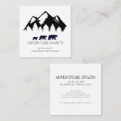 Avontuur wacht op rustieke Beren Outdoor Hikes Gui Vierkante Visitekaartje (Voorkant / Achterkant)