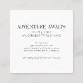 Avontuur wacht op rustieke Beren Outdoor Hikes Gui Vierkante Visitekaartje (Achterkant)