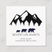 Avontuur wacht op rustieke Beren Outdoor Hikes Gui Vierkante Visitekaartje (Voorkant)