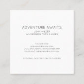 Avontuur wacht op rustieke Beren Wilderness Guide Vierkante Visitekaartje (Achterkant)