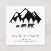 Avontuur wacht op rustieke Beren Wilderness Guide Vierkante Visitekaartje (Voorkant)